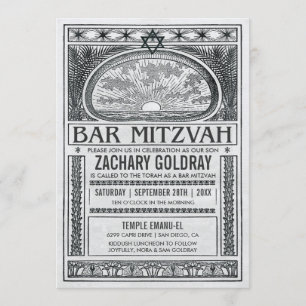 Bar Mitzvah Convites Vintage Mystical