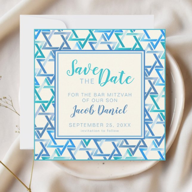 Bar Mitzvah estrela de david Flat Salvar o Cartão  (Criador carregado)