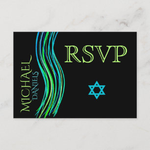Bar Mitzvah Green Prayer Shawl RSVP