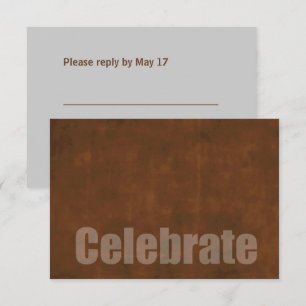 Bar Mitzvah Grunge Rust RSVP Card