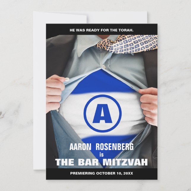 Bar Mitzvah Hero Convite (Frente)