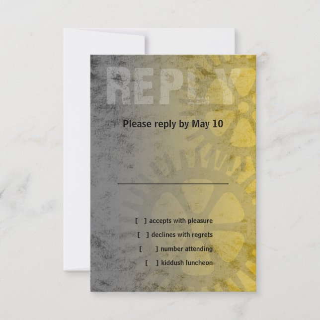 Bar Mitzvah Industrial Grunge RSVP (Frente)