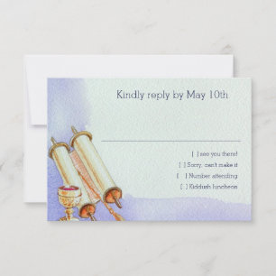 Bar Mitzvah Motifs em Watercolor RSVP