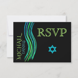 Bar Mitzvah Neon Green Prayer Shawl RSVP
