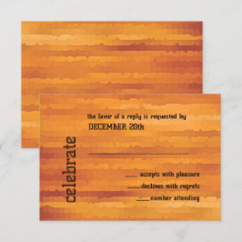 Bar Mitzvah Orange Techno Streaks Convite RSVP