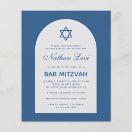 Bar Mitzvah Orçamento Clássico Arca Azul Convite