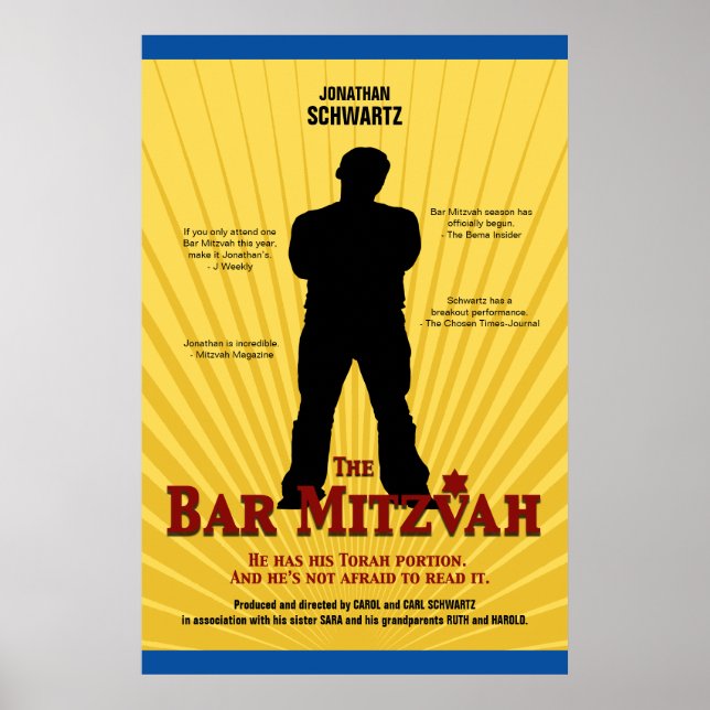 Bar Mitzvah Poster Amarelo (Frente)