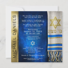 Bar Mitzvah Prayer Shawl Convite