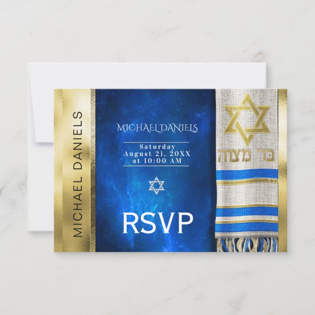 Bar Mitzvah Prayer Shawl RSVP (Frente)