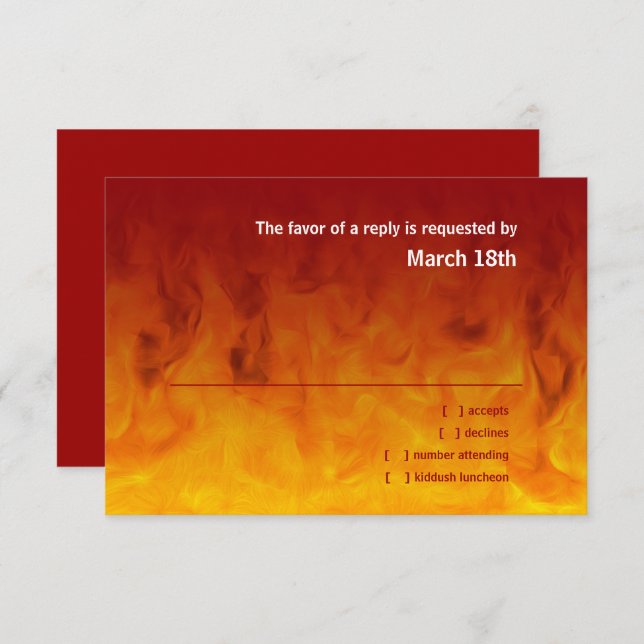 Bar Mitzvah Red e Orange RSVP (Frente/Verso)