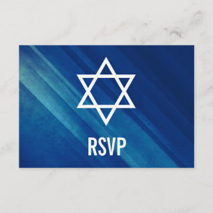 Bar Mitzvah RSVP Azul Moderno