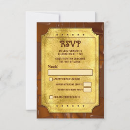 Bar Mitzvah RSVP de Bilhete de Ouro de Chocolate