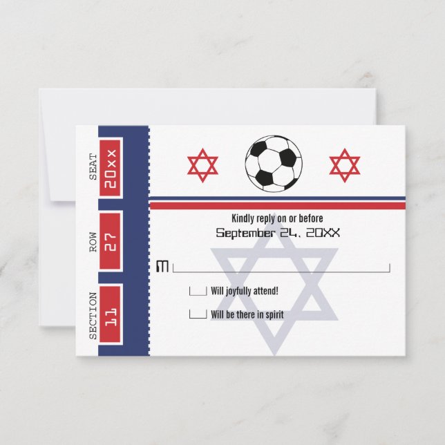 Bar Mitzvah Soccer Ticket RSVP (Frente)