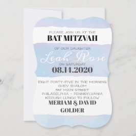 BAR Mitzvah, SUBTLE WATERCOLOR Bat Convite