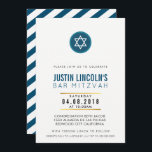 BAR MODERNO MITZVAH FAZ CONVITE legal azul escuro<br><div class="desc">pelo kat massard >> kat@simplysweetPAPERIE.com <<< design de convite de tendência para o BAR do seu filho MITZVAH Setup como modelo, é simples você adicionar seus próprios detalhes ou clicar no botão personalizar e você pode adicionar ou alterar texto, fontes, tamanhos etc. DICA: 1. Para alterar/mover gráficos / alterar a...</div>