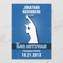 Bar Rock Star Mitzvah Convite em Azul