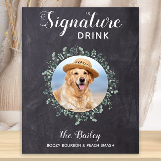 Bar Rustic Dog Signature Bebe Poster de Casamento 