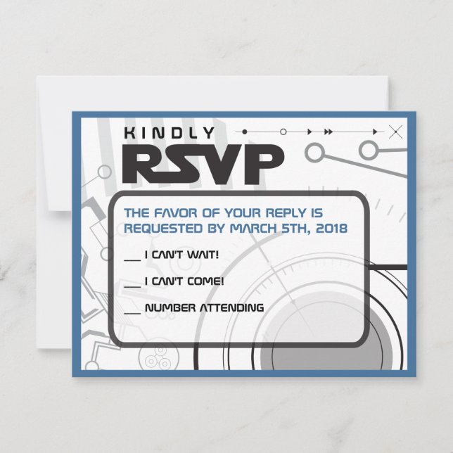 BAR SCI-FI Bat Mitzvah — Cartão de Resposta de Con (Frente)