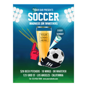 Bar Soccer Event Menu adicionar logotipo e foto