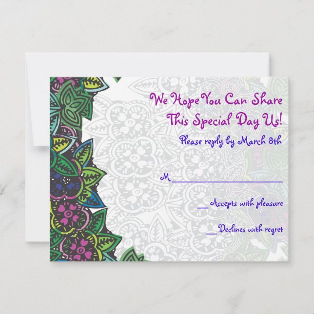 Bar Star & Dragonfly Bat Mitzvah Convite RESPOSTA (Frente)