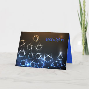 BAR STARS e LUZ Cartões de agradecimentos Mitzvah