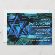 Bar WATERCOLOR STAR Bat Mitzvah Convite