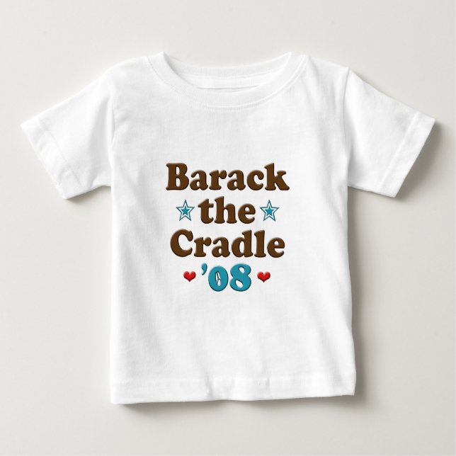 Barack a camisa do bebê T de Obama do berço 08 (Frente)