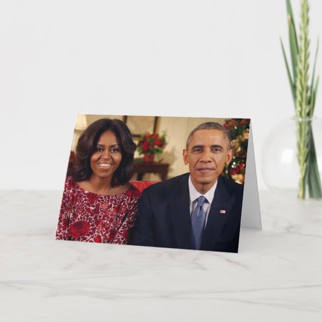 Barack e Michelle, Natal de 2014 - Cartão Saudável (Frente)