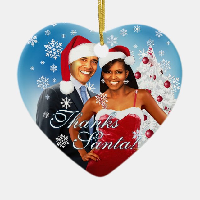 Barack & enfeites de natal de Michelle Obama (Frente)