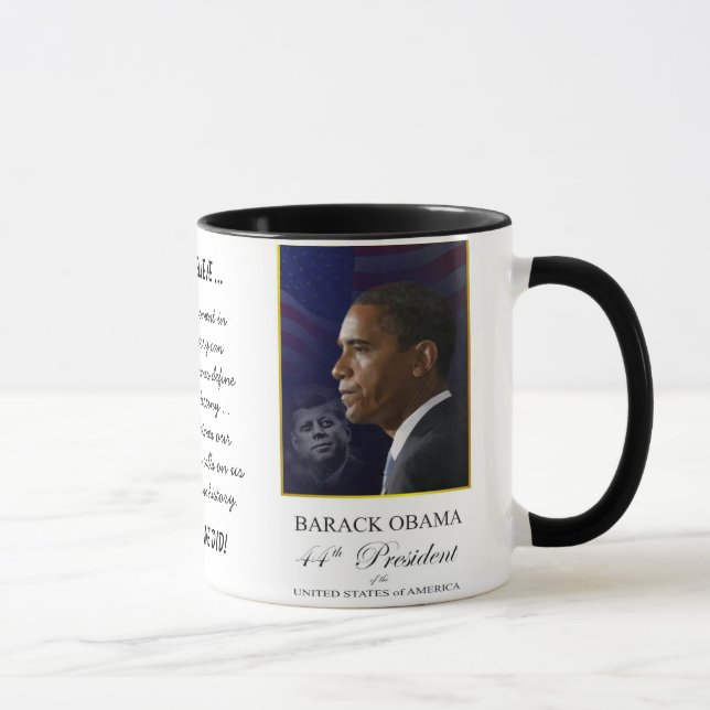 Barack Obama com Jack Kennedy - caneca da (Direita)