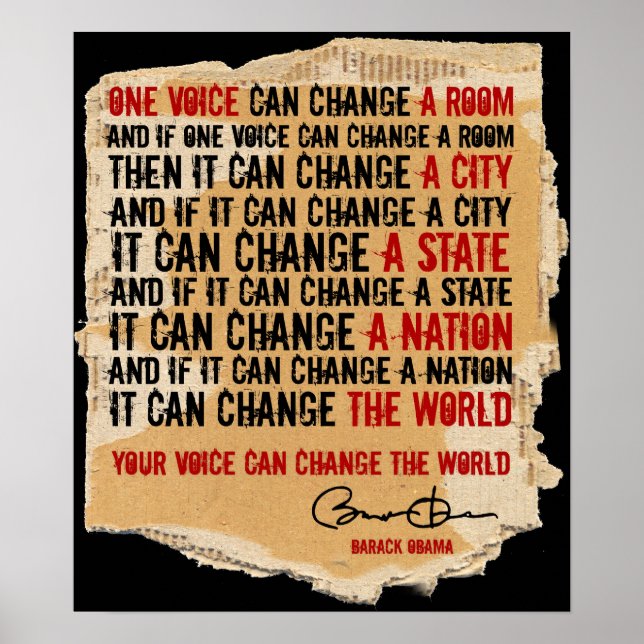 BARACK OBAMA-ONE VOICE POSTER B2 (Frente)