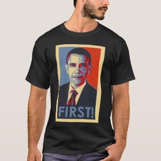 Barack Obama PRIMEIRAMENTE! T-shirt curto preto da