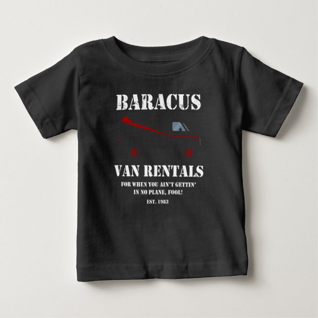 Baracus Van Rentals Mostra O T-Shirt B.A Da Equipe (Frente)