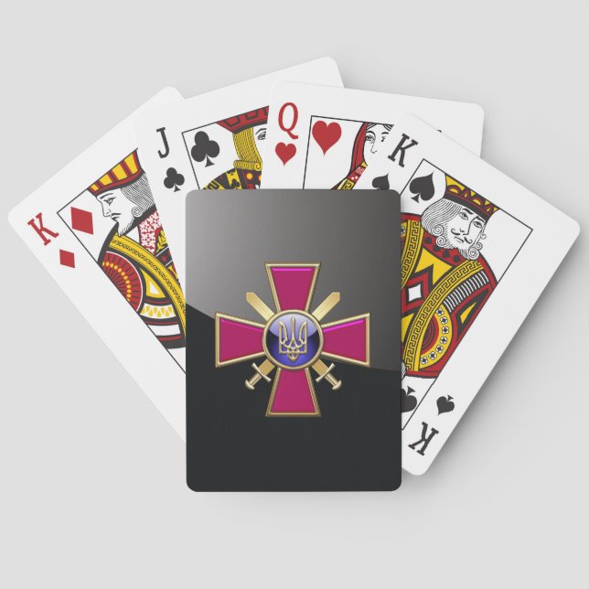 Baralho [100] Emblema das Forças Terrestres Ucranianas (Verso)