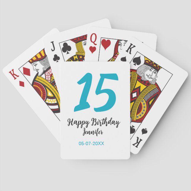 Baralho 15 aniversário quiencenera adicionar data ano temp (Verso)