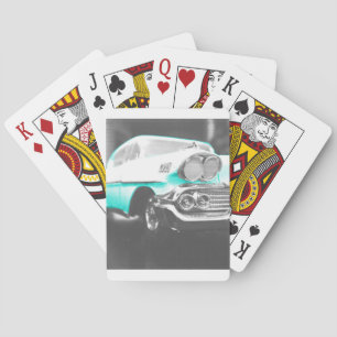 Baralho 1958 Chevy Impala - carro clássico azul brilhante
