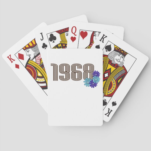 Baralho 1968 - Sinal de Paz Hippie Flower Power Aqua Purpl (Verso)