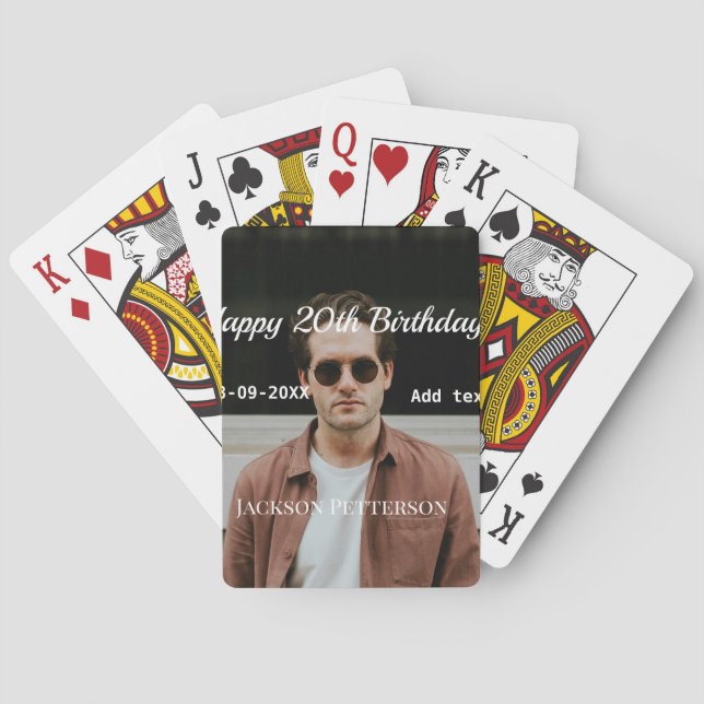 Baralho 20 de feliz simples data add name mod (Verso)