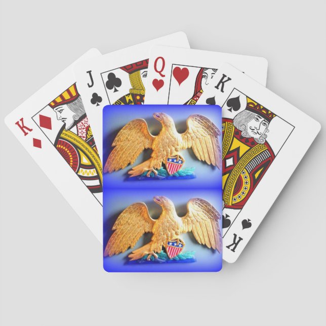 Baralho 2 águias douradas jogando cartas (Verso)