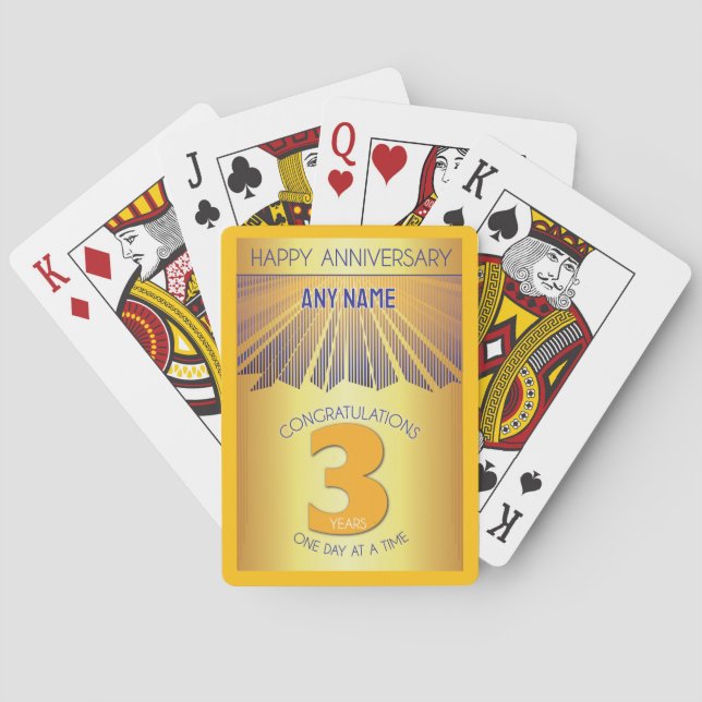 Baralho 3 Year | Golden Ray 12 Step CUSTOM NAME (Verso)