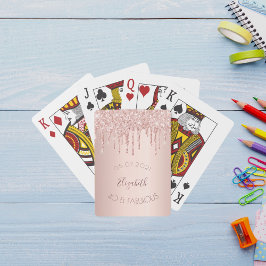 Baralho 40 pingos fabulosos de rosa dourados com pincelada