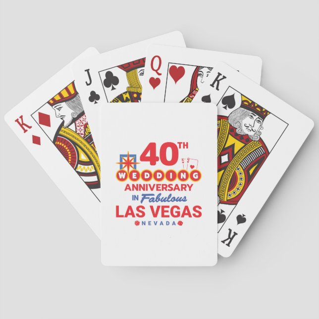 Baralho 40th Wedding Anniversary Couples Las Vegas Trip (Verso)