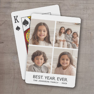 Baralho 4 Colagem de Fotos Minimalista - Melhor Ano de Sem