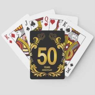 Baralho 50 anos de aniversário Dourado da Glitter