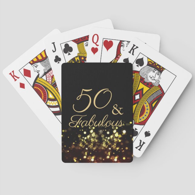 Baralho 50 e Fabuloso Aniversário Preto e Dourado (Verso)