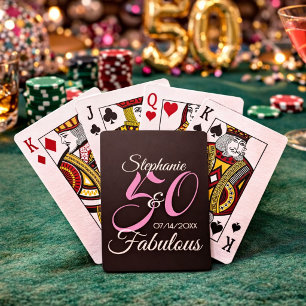 Baralho 50 e Fabuloso Rosa Festa de Aniversário Personaliz