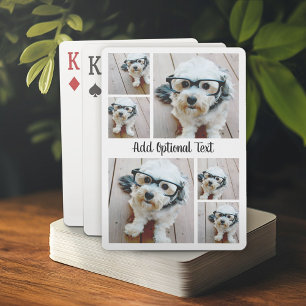 Baralho 6 Colagem de Fotos com Texto de Script - preto e b