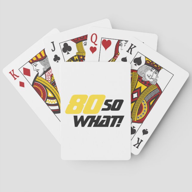Baralho 80 Birthday 80 então que moderno engraçado motivac (Verso)