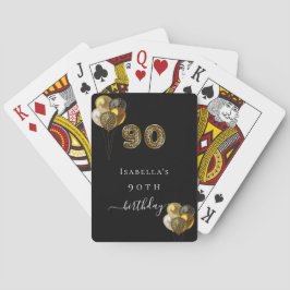 Baralho 90 de aniversário animal-leopardo-negro de ouro