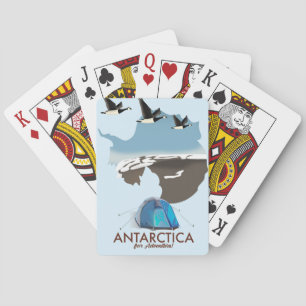 Baralho A Antártica para o mapa do poster de viagens da